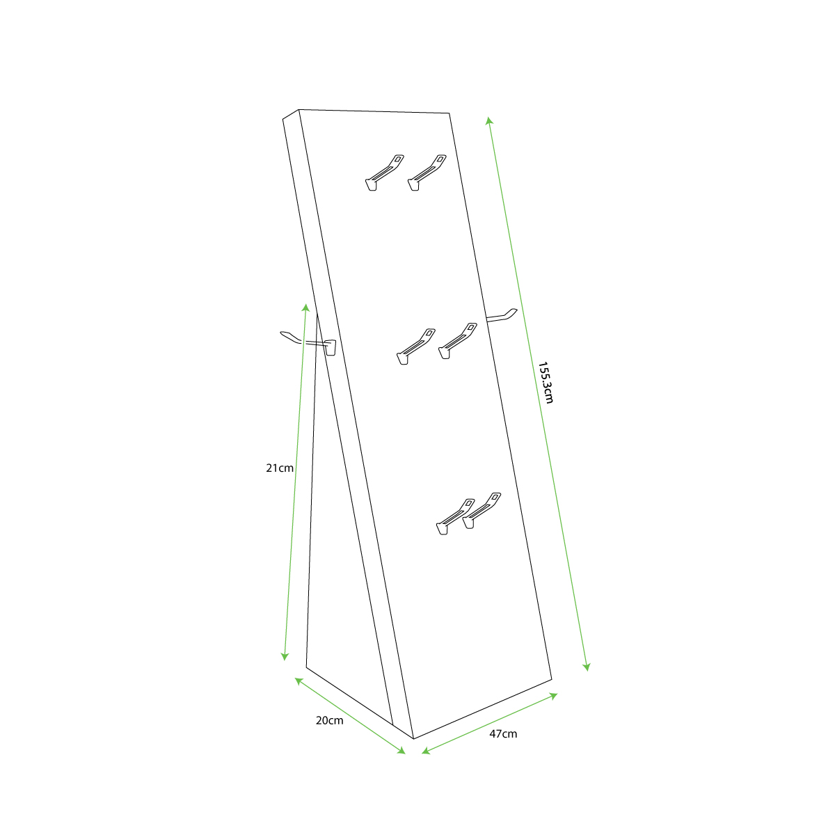 Badbury - Hook Display - Dimensions