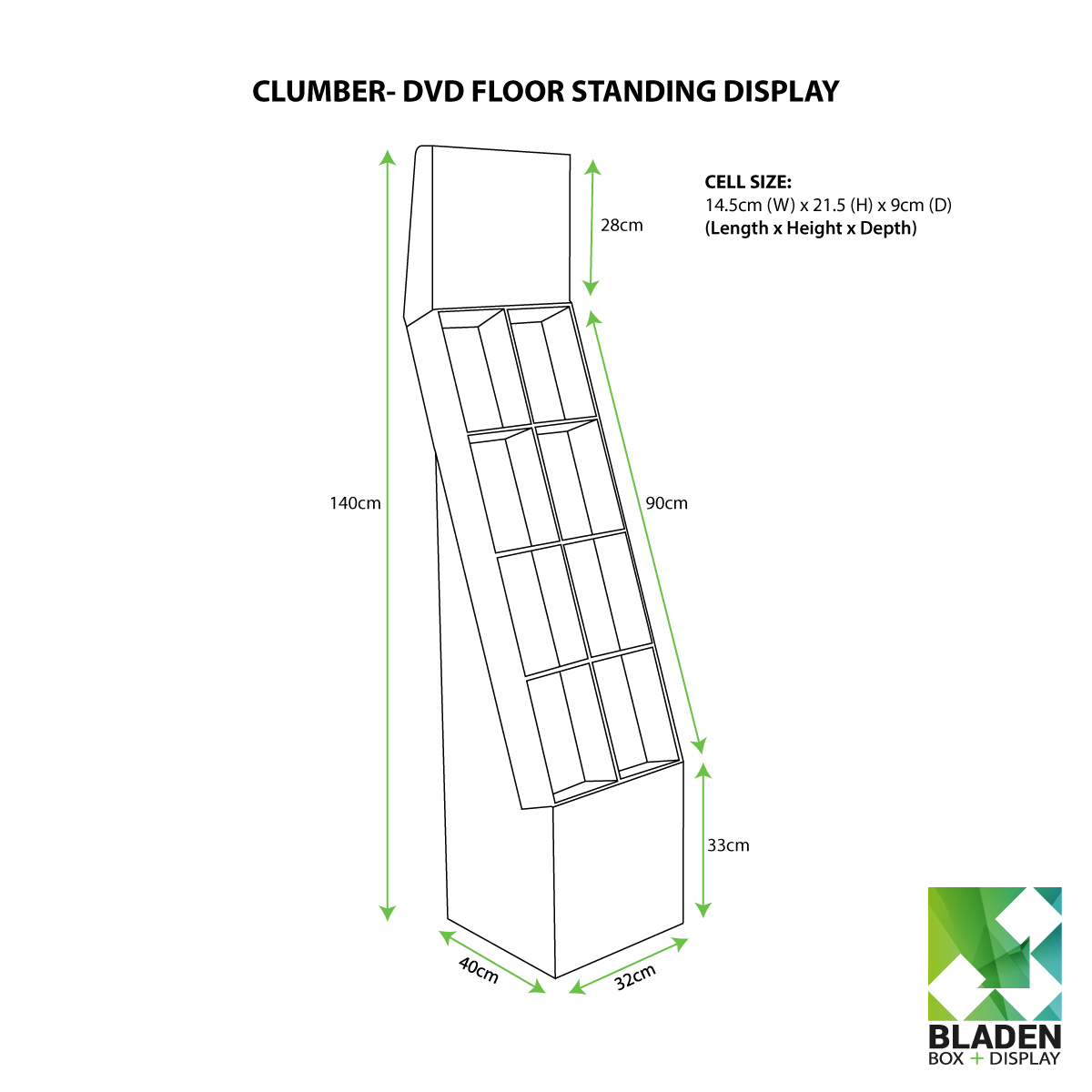 Floor Standing Display - Clumber DVD Line Drawing